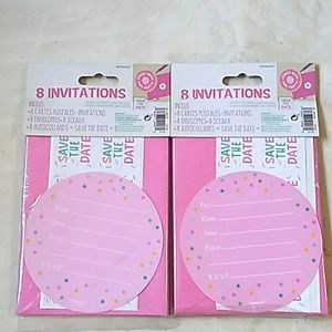 NWT 2 packs of amscan donut miss this party 8 invitations with envelope
